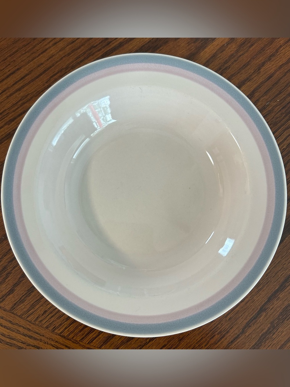 Pfaltzgraff Aura Pink and Blue Bands Rim Soup Bowls, Set of 4
